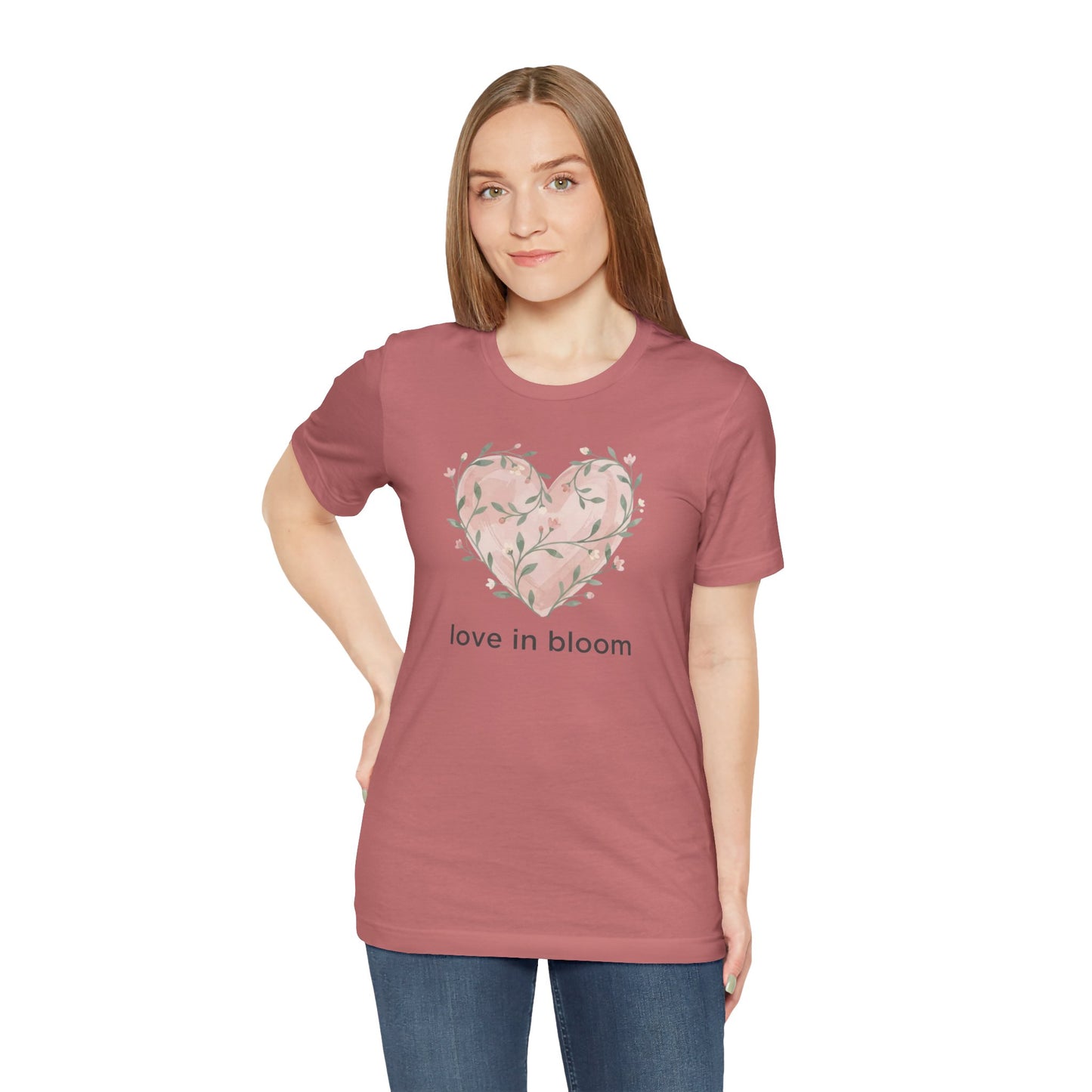 Love in Bloom Tee – Soft Floral Valentine T-Shirt